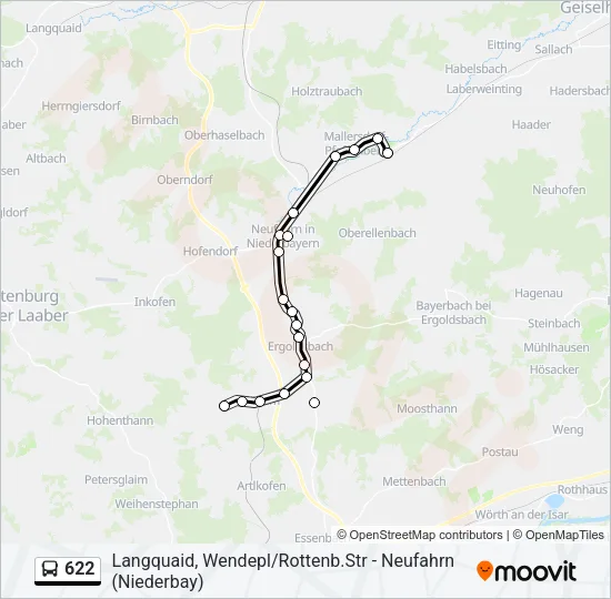622 Bus Line Map