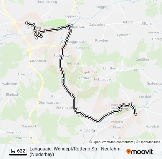 622 Bus Line Map