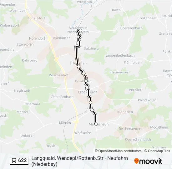 622 Bus Line Map