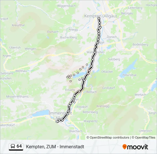 Автобус 64: карта маршрута