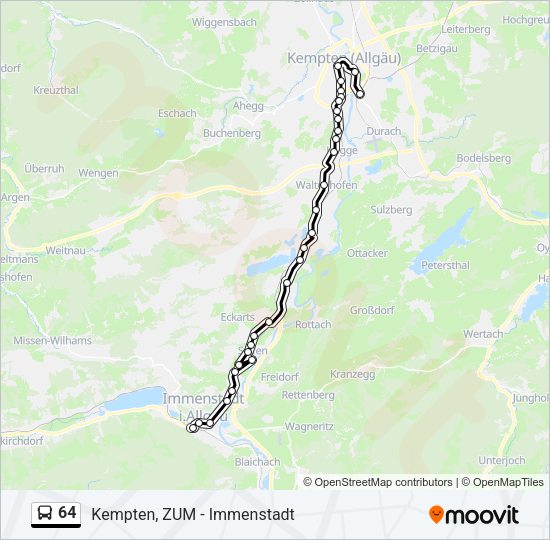 Автобус 64: карта маршрута