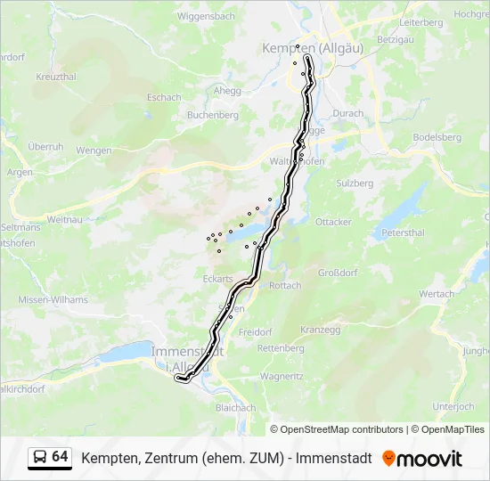 Автобус 64: карта маршрута