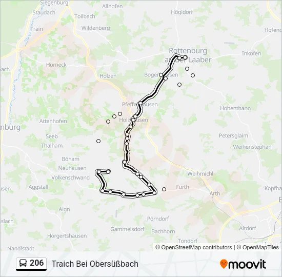 206 Bus Line Map