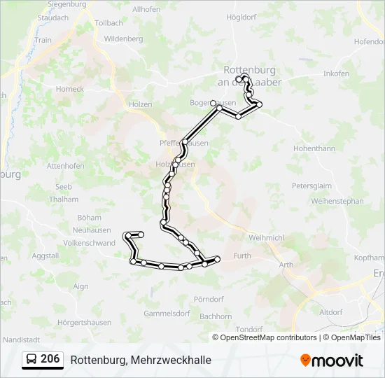 206 Bus Line Map