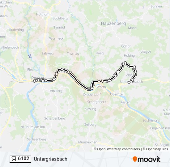 Автобус 6102: карта маршрута