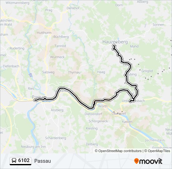 Автобус 6102: карта маршрута