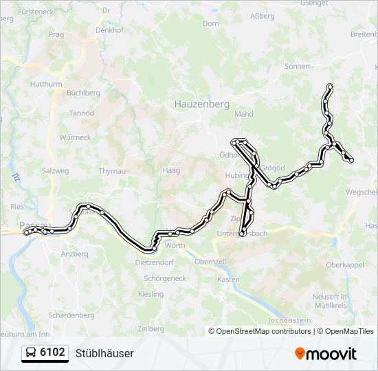 Автобус 6102: карта маршрута