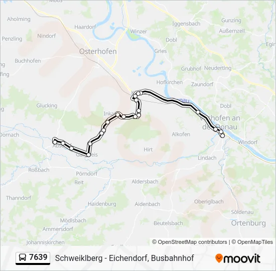 Автобус 7639: карта маршрута