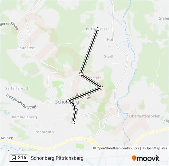 216 Bus Line Map