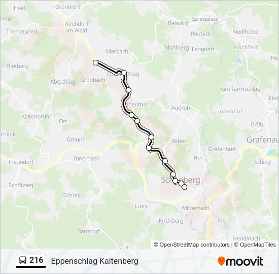 216 Bus Line Map