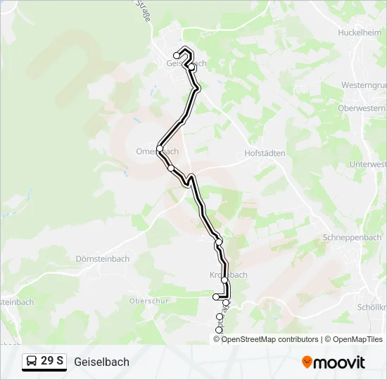 29 S Bus Line Map