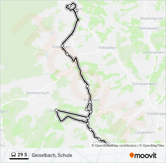 29 S Bus Line Map
