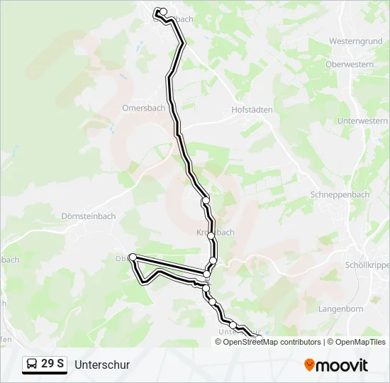 29 S Bus Line Map