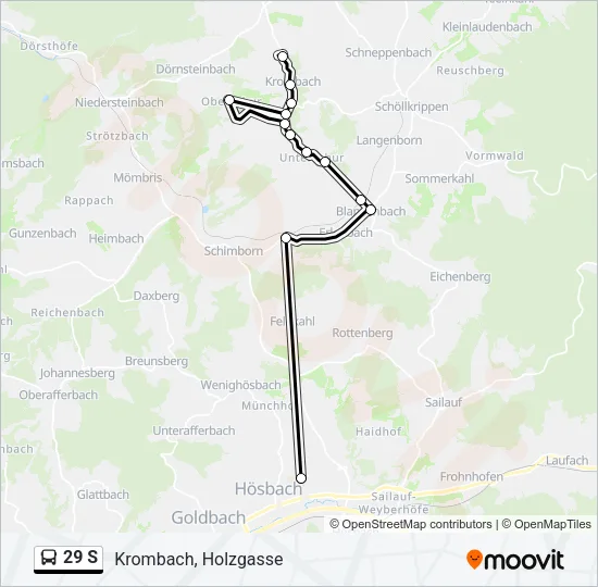 29 S Bus Line Map