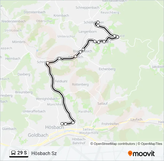 29 S Bus Line Map