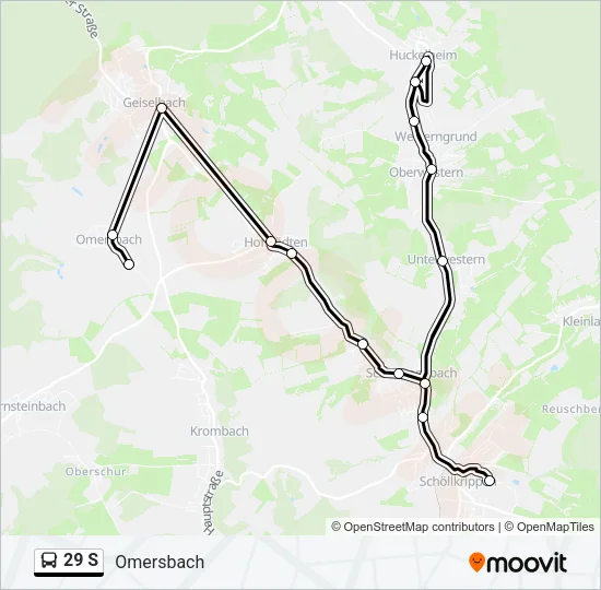 29 S Bus Line Map