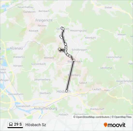 29 S Bus Line Map