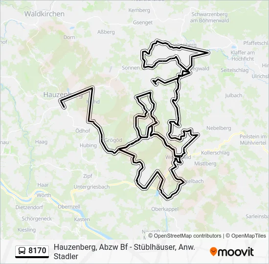 Автобус 8170: карта маршрута
