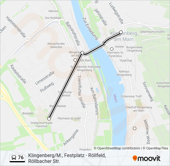 Автобус 76: карта маршрута