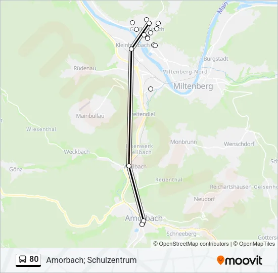 80 Bus Line Map