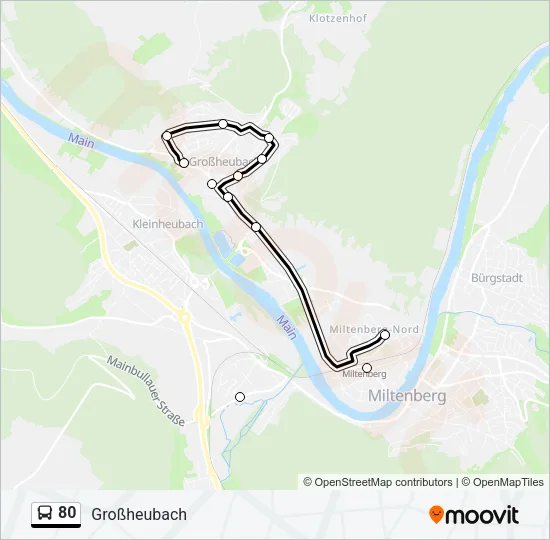 80 Bus Line Map