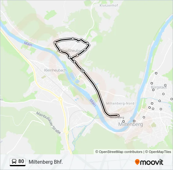 80 Bus Line Map