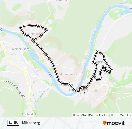 80 Bus Line Map