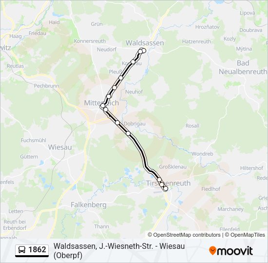 Buslinie 1862 Karte