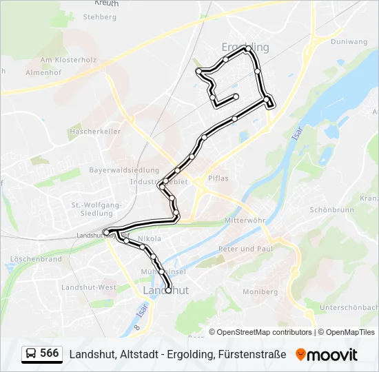 566 Bus Line Map