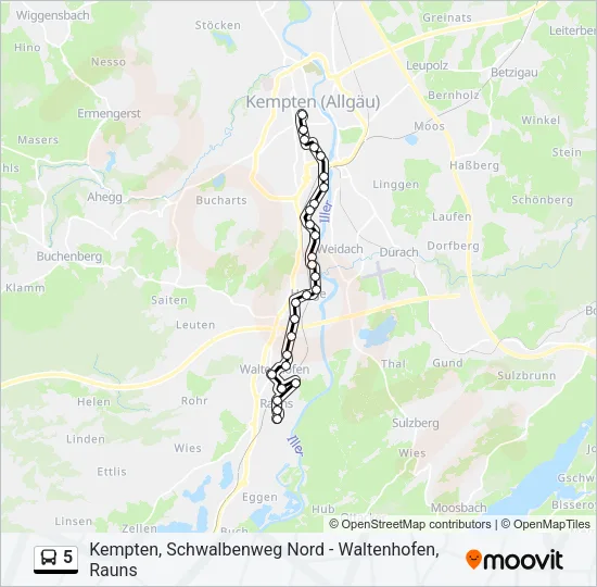 5 Bus Line Map