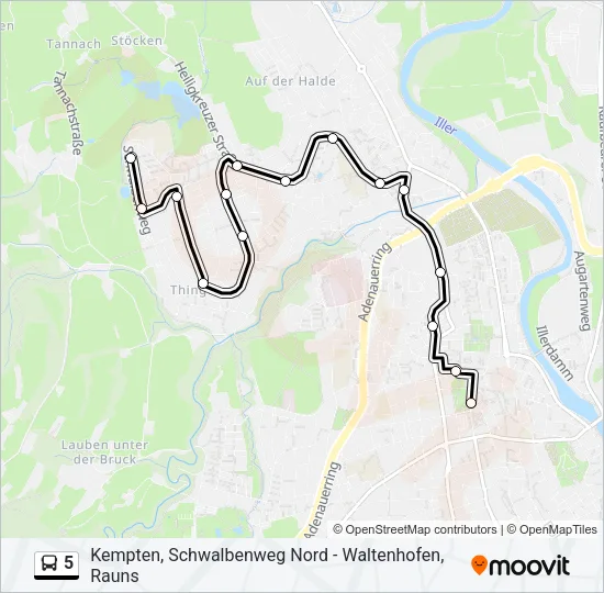 5 Bus Line Map