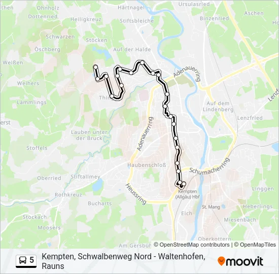 5 Bus Line Map