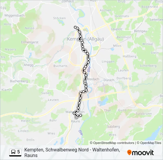 5 Bus Line Map