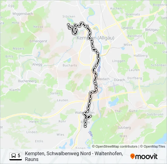 5 Bus Line Map