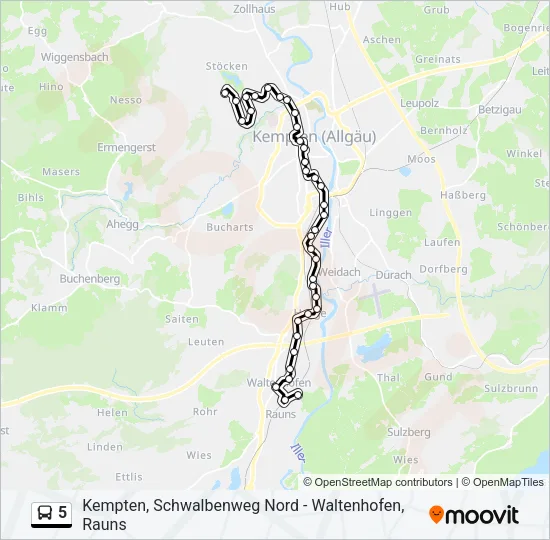 5 Bus Line Map