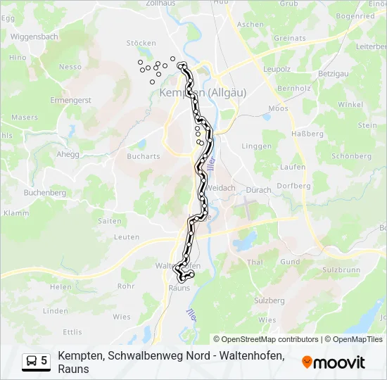 5 Bus Line Map