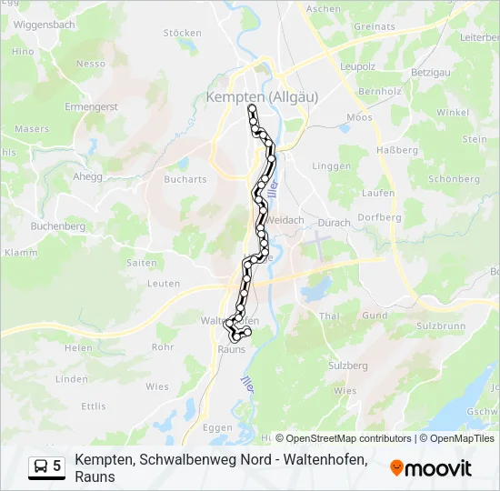 5 Bus Line Map