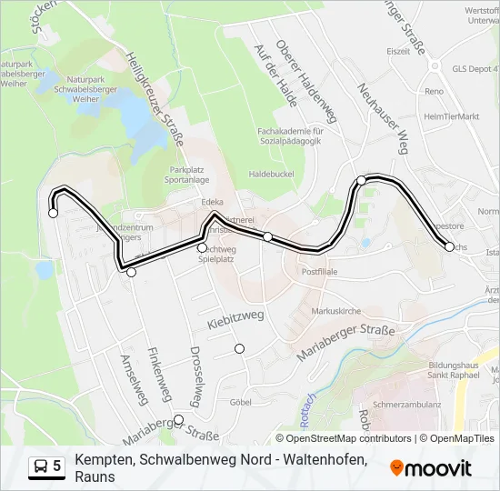 5 Bus Line Map