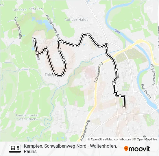 Автобус 5: карта маршрута