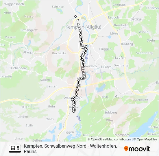 Автобус 5: карта маршрута