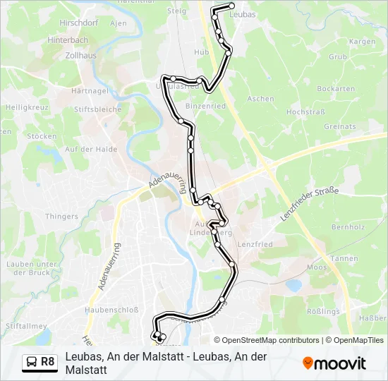 R8 Bus Line Map