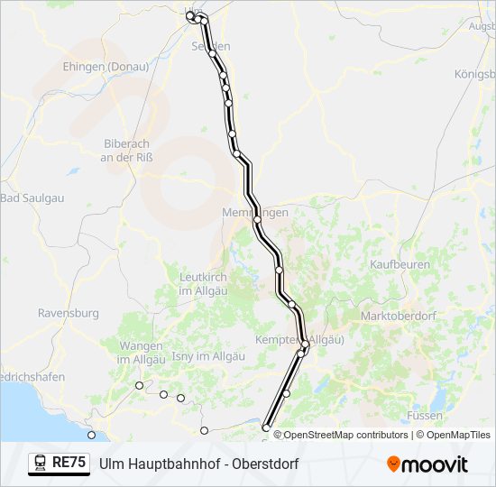 RE75 train Line Map