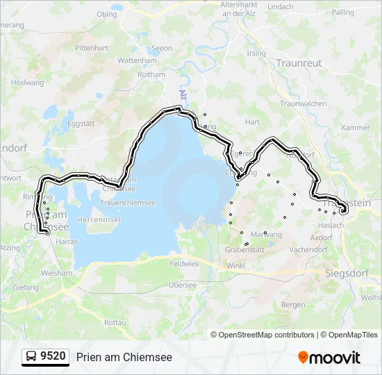 Автобус 9520: карта маршрута
