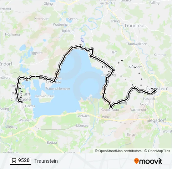 Автобус 9520: карта маршрута