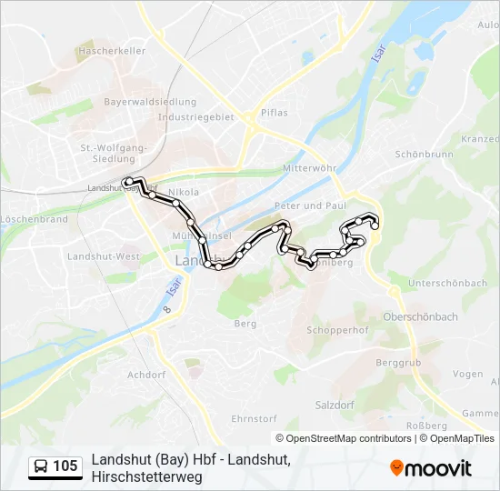 105 Bus Line Map
