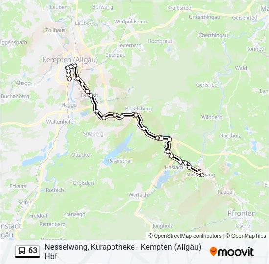 Автобус 63: карта маршрута