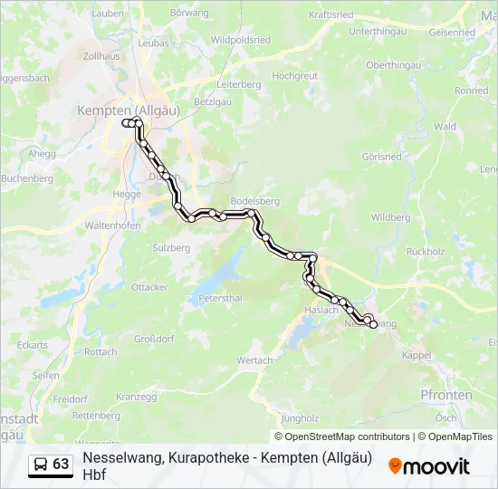 Автобус 63: карта маршрута