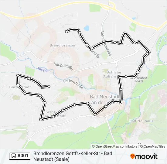 8001 Bus Line Map