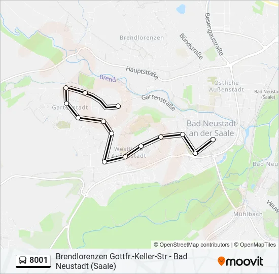 8001 Bus Line Map