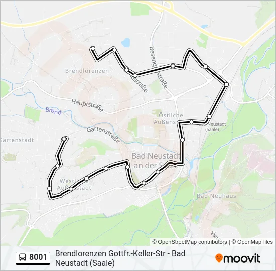8001 Bus Line Map